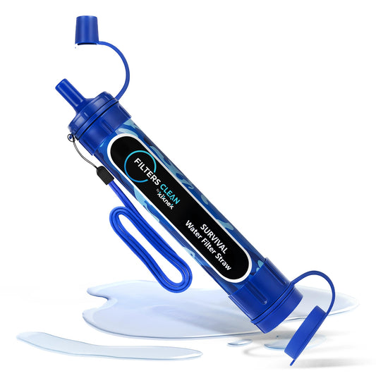 Filters-Clean Survival Water Filter Straw – 0.1 Micron Portable Personal Water Filter, 4,000L (1,056 Gallon) Capacity – Removes 99.9999% Bacteria & Protozoa – Hiking, Camping & Emergency Preparedness