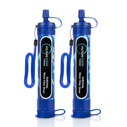 Filters-Clean Survival Water Filter Straw – 0.1 Micron Portable Personal Water Filter, 4,000L (1,056 Gallon) Capacity – Removes 99.9999% Bacteria & Protozoa – Hiking, Camping & Emergency Preparedness